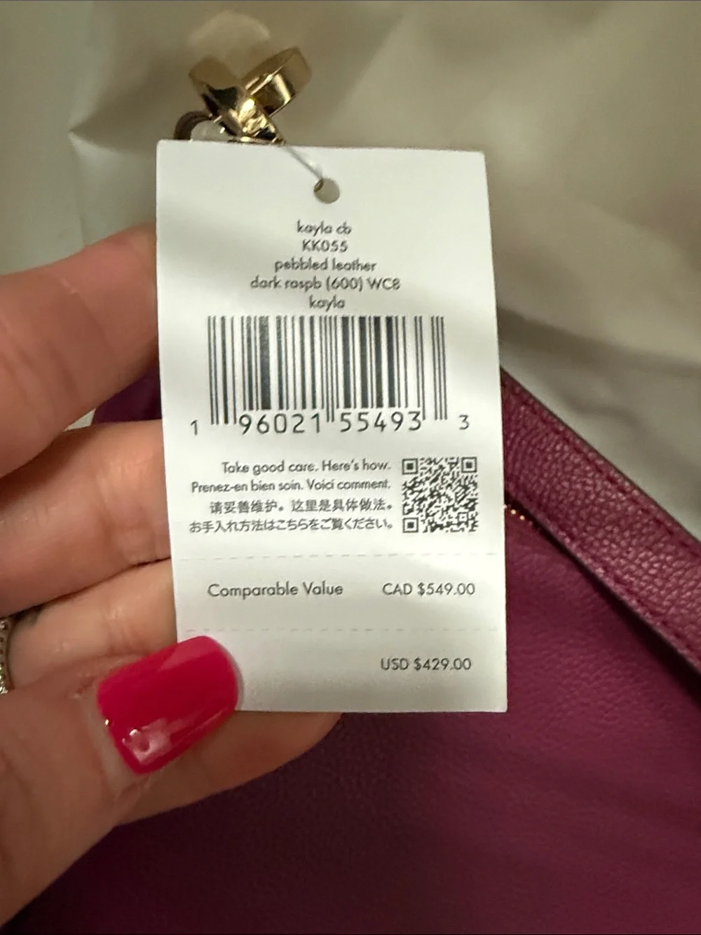 NWT kate spade fuchsia leather 3-piece shoulder bag set
